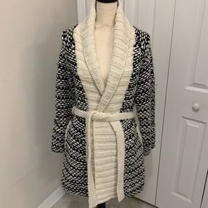 7 For All Mankind Black and White Knit Cardigan